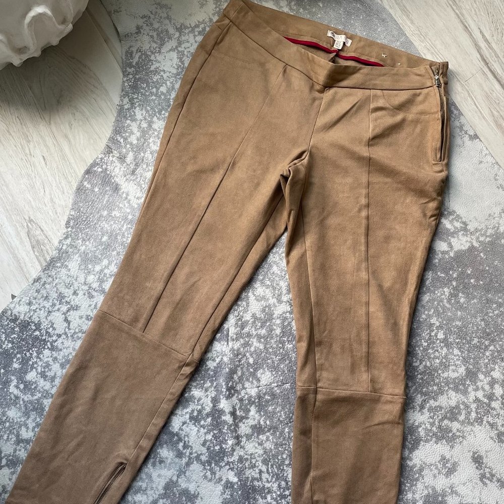 Lila Rose Faux-Suede Pants with Ankle Zip